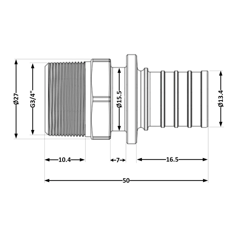 Переходних под натяжную гильзу Icma №1034 d16х2,2-3/4