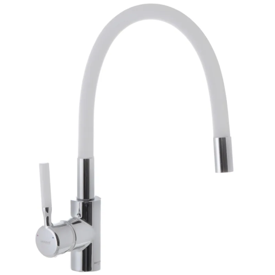 Кухонный смеситель Mixxus Premium RIO 011 с силиконовым изливом, белый (MI5814) Харьков