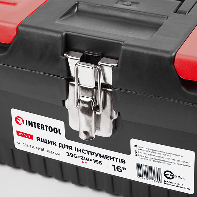 Комплект ящиків для інструментів з метал. замками, 2 шт. (BX-1013 12,5", BX-1016 16") INTERTOOL BX-0009 Київ - фото 8