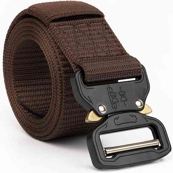 Ремень мужской текстильный Коричневый (Vintage) Киев