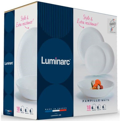 Столовий сервіз Luminarc Pampille Білий 18 предметів (Q6153) Вінниця - фото 5