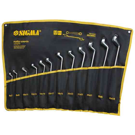 Sigma Ключи накидные 12шт 6-32мм CrV satine (тк. чехол) SIGMA (6010061) Київ