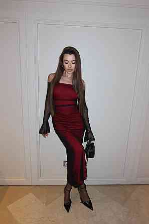 Жіноча приталена максі сукня віскоза + сітка Одеса