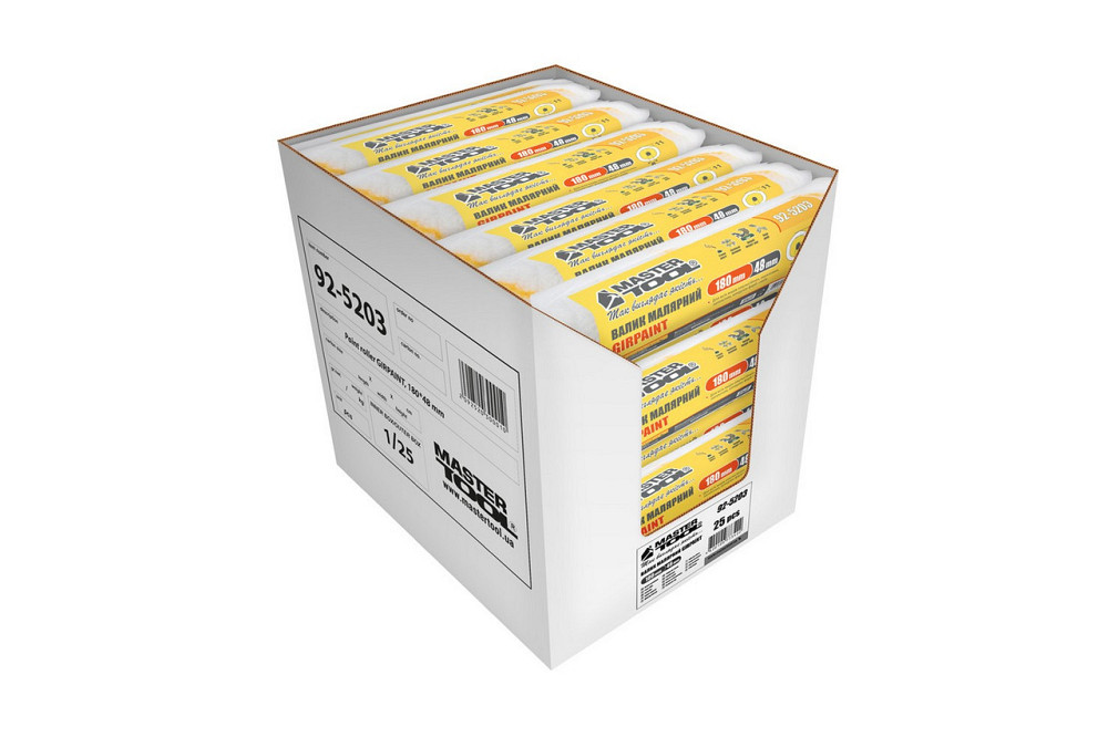 Валик малярный MASTERTOOL Girpaint 48/180/11 мм Ø 8 мм 92-5203_P Ровно - изображение 4
