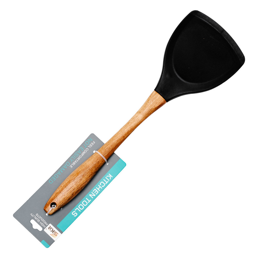 Силіконова лопатка для сковороди з дерев'яною ручкою Київ - фото 2