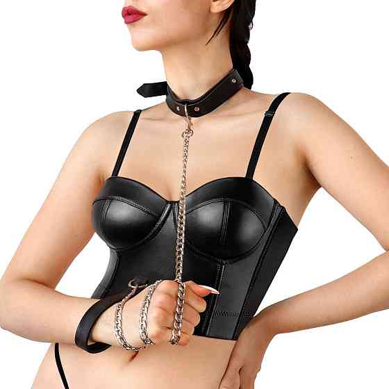 Нашийник з повідцем з екошкіри Art of Sex - Leash and Collar Emoji Sex Aura Київ