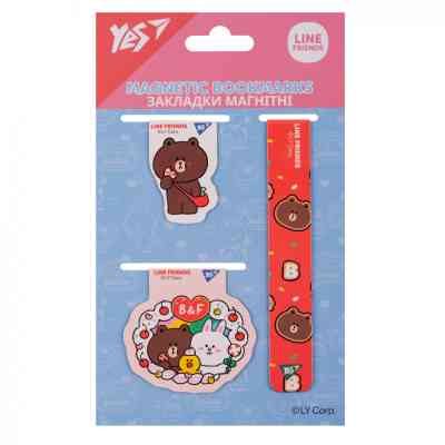 Закладки для книг Yes магнітні Line Friends 3 шт (708358) Вінниця