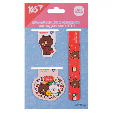 Закладки для книг Yes магнитные Line Friends 3 шт (708358) Винница - изображение 1