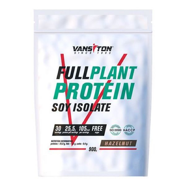Протеїн Vansiton Full Plant Protein Soy Isolate 900 г Лісовий горіх Луцьк - фото 1
