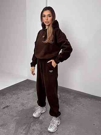 Женский теплый костюм, из флис полара L-XL, Шоколад Одесса