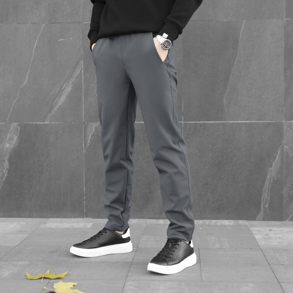 Штани із софтшелу для чоловіків весняні осінні сірі Pobedov Point Київ - фото 3