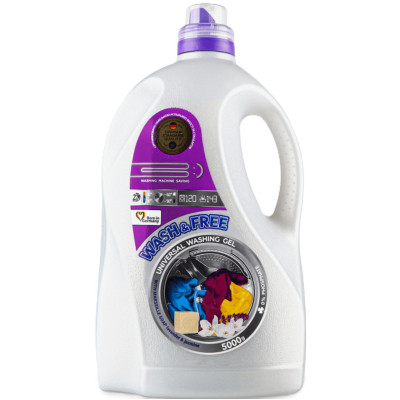 Гель для стирки Wash&Free Жасмин и Лаванда с Марсельским мылом 5 кг (4260637721266) Винница - изображение 1