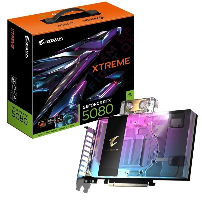 Відеокарта GF RTX 5080 16 GB GDDR7 Aorus Xtreme Waterforce WB Gigabyte (GV-N5080AORUSX WB-16GD) ( 22602 ) Харьков - изображение 1