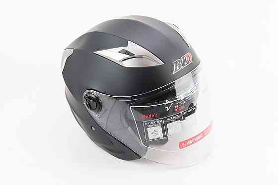 Шолом відкритий+відкидні окуляри BLD-708 М (57-58см), ЧОРНИЙ матовий Киев