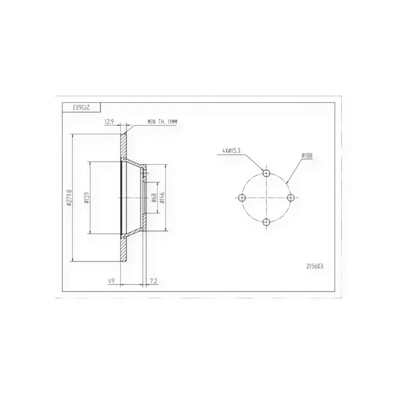 Диск Audi 80 B4 задний (d280x13mm) тормозной Мукачево - изображение 1