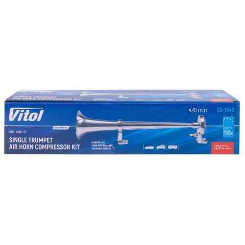 Пневматический звуковой сигнал CA-1340 VITOL, металлическая дудка 12V, длина 420мм Харьков