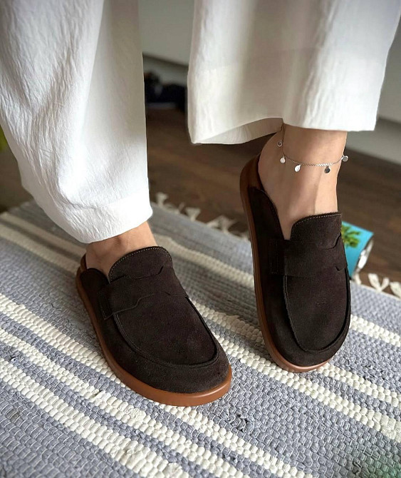 Шльопанці жіночі літні із закритим носком із натуральної замші шоколадні M.KRAFT 0195 р. 36-41 Коломия - фото 5