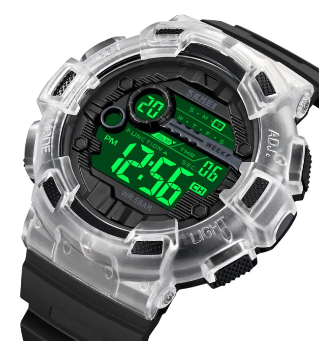 Часы мужские спортивные наручные Skmei 2110 (Черный с белым) Киев - изображение 4