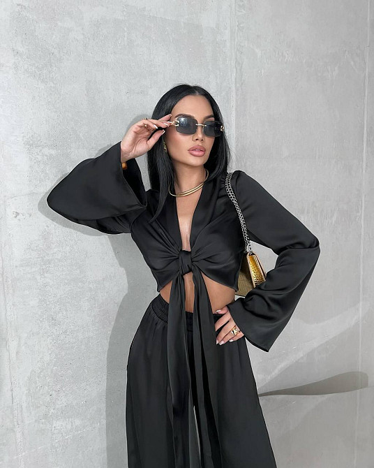 Жіночий стильний романтичний костюм шовк армані Одеса - фото 4