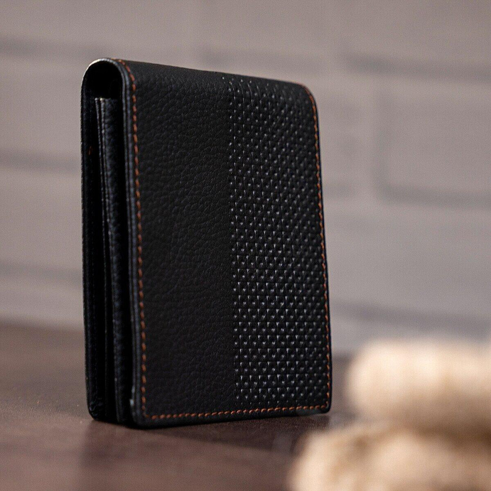 Гаманець чоловічий шкіряний Чорний (Vintage) Київ - фото 3