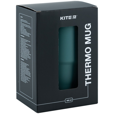 Термокружка Kite з ручкою 600 мл зелена (K24-1207-3) Вінниця - фото 8