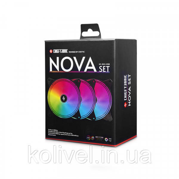 Вентилятор для корпуса 120mm*3 Chieftec Nova NF-3012-RGB fan set (NF-3012-RGB) Киев - изображение 8
