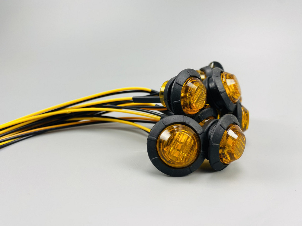 Бурштинові круглі світлодіодні габаритні вогні, передні та задні бічні світлодіодні габаритні вогні Мукачево - фото 3