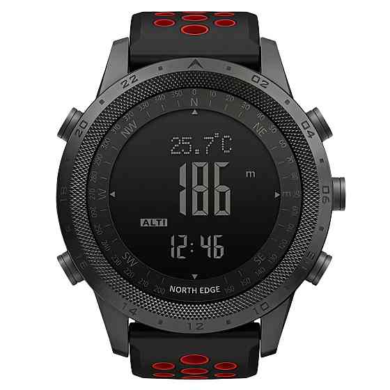 Годинник чоловічий водостійкий тактичний North Edge Desert Flex Red 5BAR з компасом (2 ремінці) Вінниця