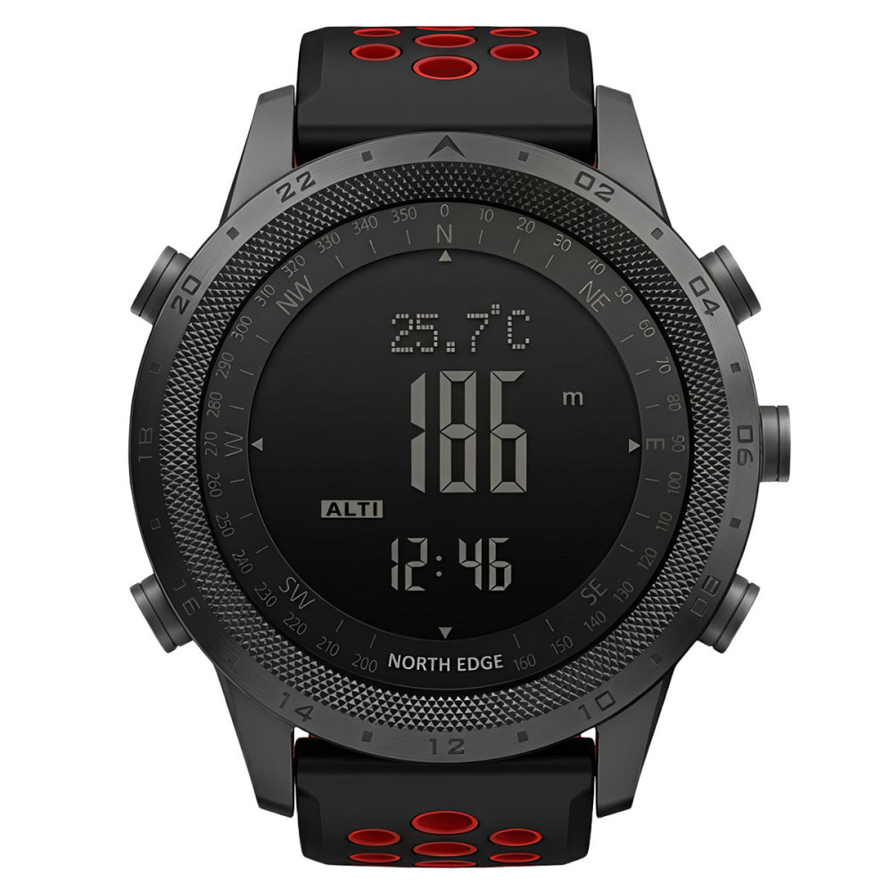 Годинник чоловічий водостійкий тактичний North Edge Desert Flex Red 5BAR з компасом (2 ремінці) Вінниця - фото 2