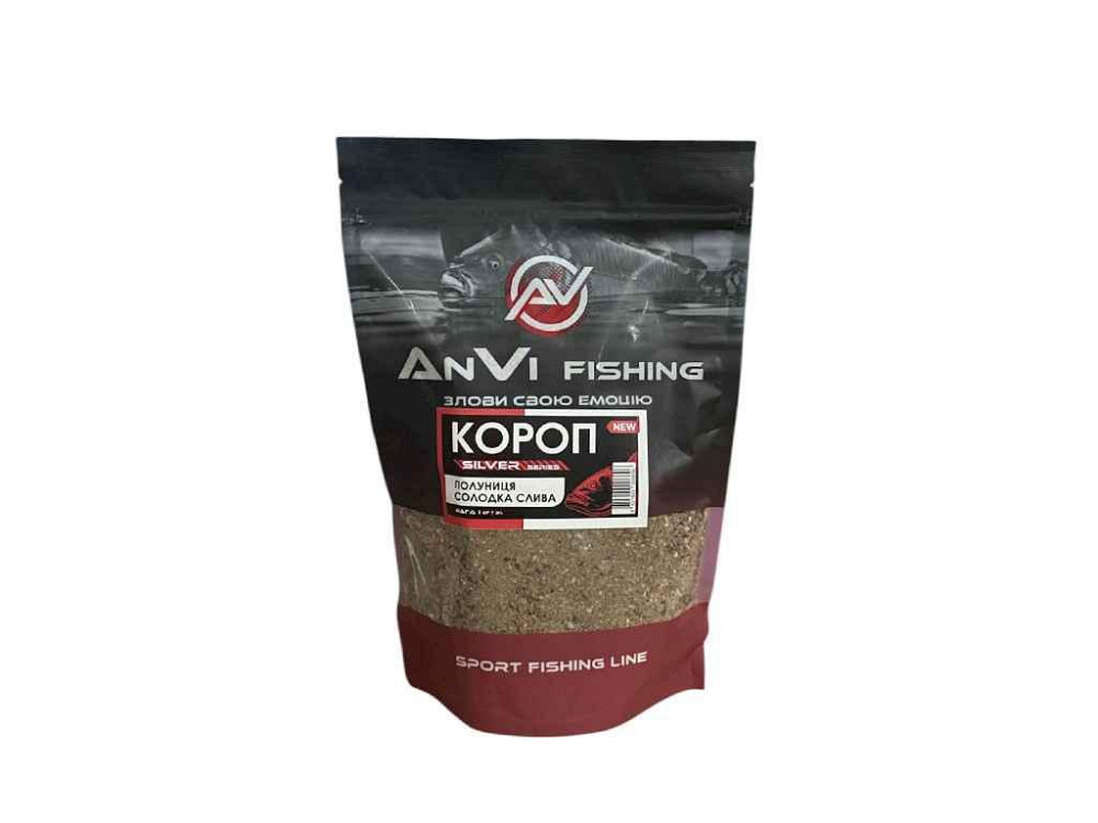 Приманка для ловли рыбы 1кг ПОЛУНИЦА/СЛАДКА СЛИВА Короп в зип упаковке ТМ ANVI-FISHING Киев - изображение 1