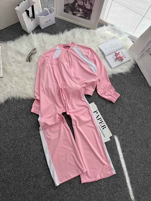 Жіночий прогулянковий костюм-двійка: кофта та штани трикотаж Рожевий, 42/44 Одеса - фото 2