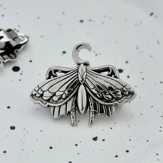 Металлическая заколка-краб «Бабочка» серебристая, 4,2 см Киев