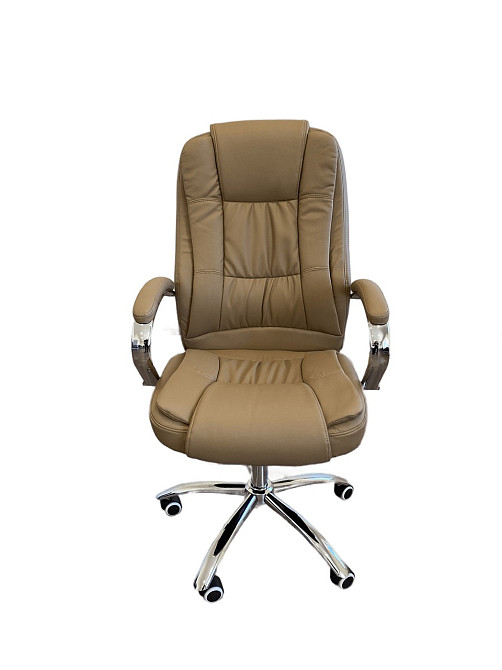 Офисное кресло руководителя Tehforward Kali Lux хром Anyfix Латте Киев - изображение 6