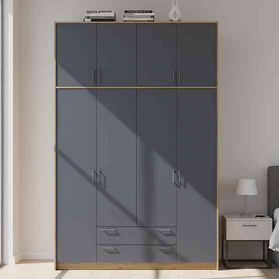 Шафа для одягу Doros Ронді з високою антресоллю Дуб Артизан/Графіт 4 ДСП 160х52х260 (DRS-011877) Львів