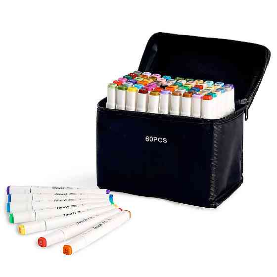 Набір якісних скетч маркерів для малювання та скетчингу Touch Smooth 60 шт, Фломастери для художників Кам'янець-Подільський