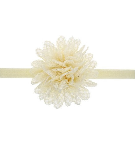 Повязка на голову детская с цветком 40-50 см бежевый Киев - изображение 1