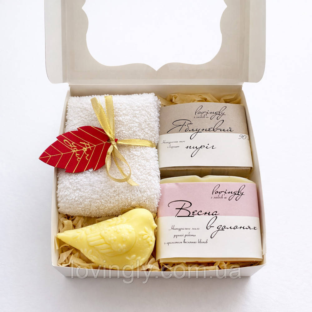 Крафтовий подарунок на 8 березня з милом ручної роботи ,свічка-пташка, рушничок Ірпінь - фото 9