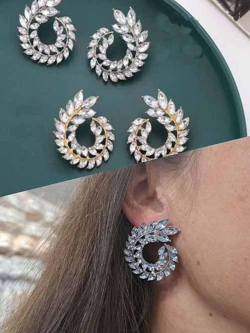 Сережки стильні сріблясті Київ - фото 1