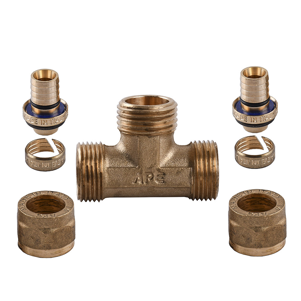 Трійник із зовнішньою різьбою APE ITALY 733 L 16x1/2″x16 Луцьк - фото 3