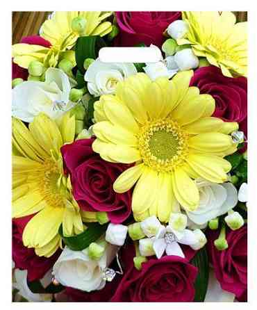 Пакет с прорезной ручкой (30*37+3) Цветы 