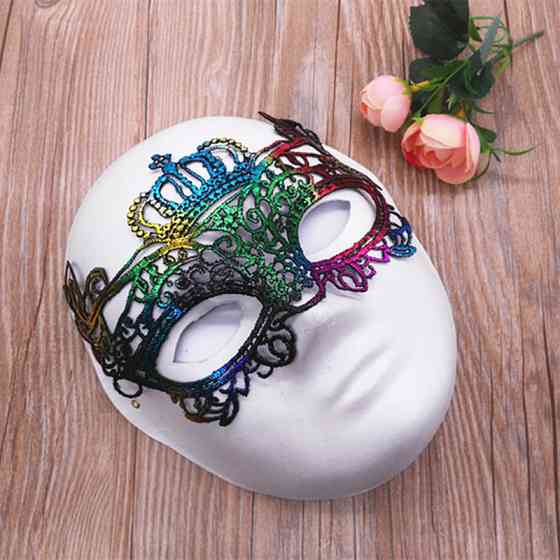 Венеціанська маска ажурна Корона на зав`язках one size різнобарвний Київ
