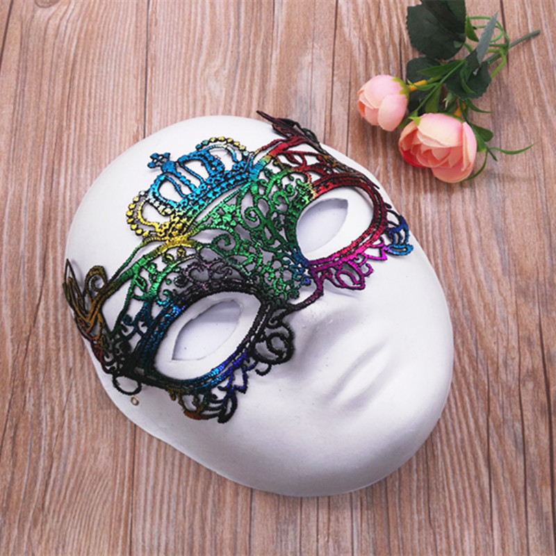 Венеціанська маска ажурна Корона на зав`язках one size різнобарвний Київ - фото 2
