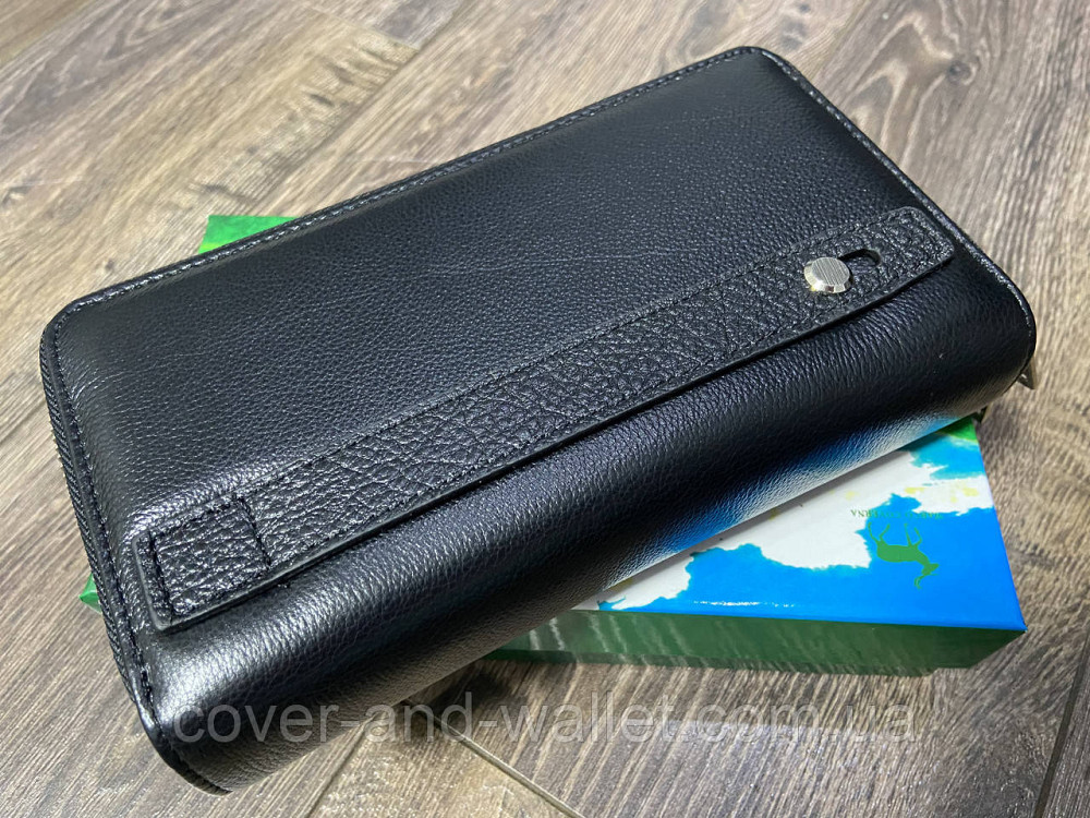 Стильный мужской кожаный кошелек на две молнии с ремешком Marco Coverna 801B Киев - изображение 9