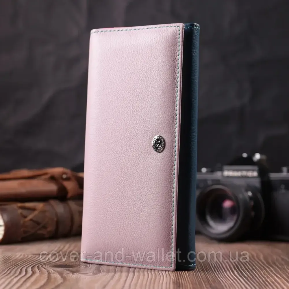 Светло-розовый женский кожаный кошелек на магнитной фиксации ST 014-1 Киев - изображение 7