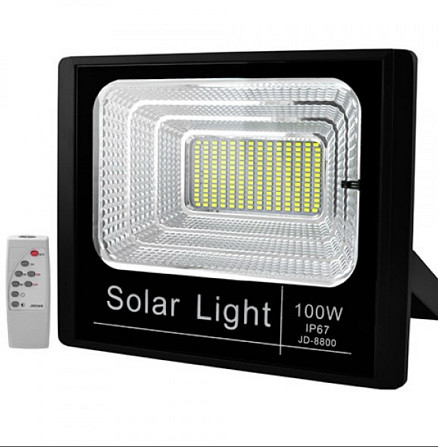 Прожектор 100w Solar Light JD-8800 на сонячній батареї Луцьк - фото 1
