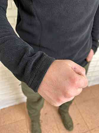 Тактична чоловіча флісова кофта реглан Bikatex Чорний, 2XL Київ