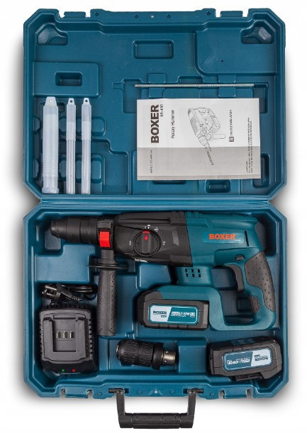 SR-083 Акумуляторний Перфоратор 24V Li-Ion 2x4.0Ah SDS+ 3 Режими Роботи, 2.1 Дж, Кейс, Зарядка Одеса - фото 2