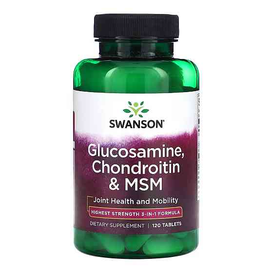 Хондропротектор Swanson Glucosamine, Chondroitin & Msm Highest Strength3-in-1 Formula - 120 tabs Луцк