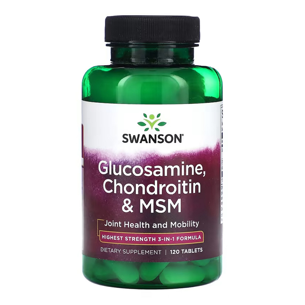 Хондропротектор Swanson Glucosamine, Chondroitin & Msm Highest Strength3-in-1 Formula - 120 tabs Луцк - изображение 1