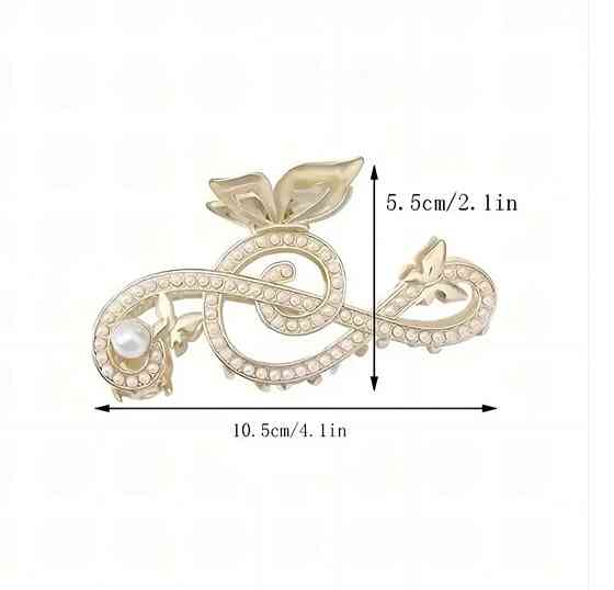 Шпилька-крабік для волосся "Нота з метеликом" Сміла